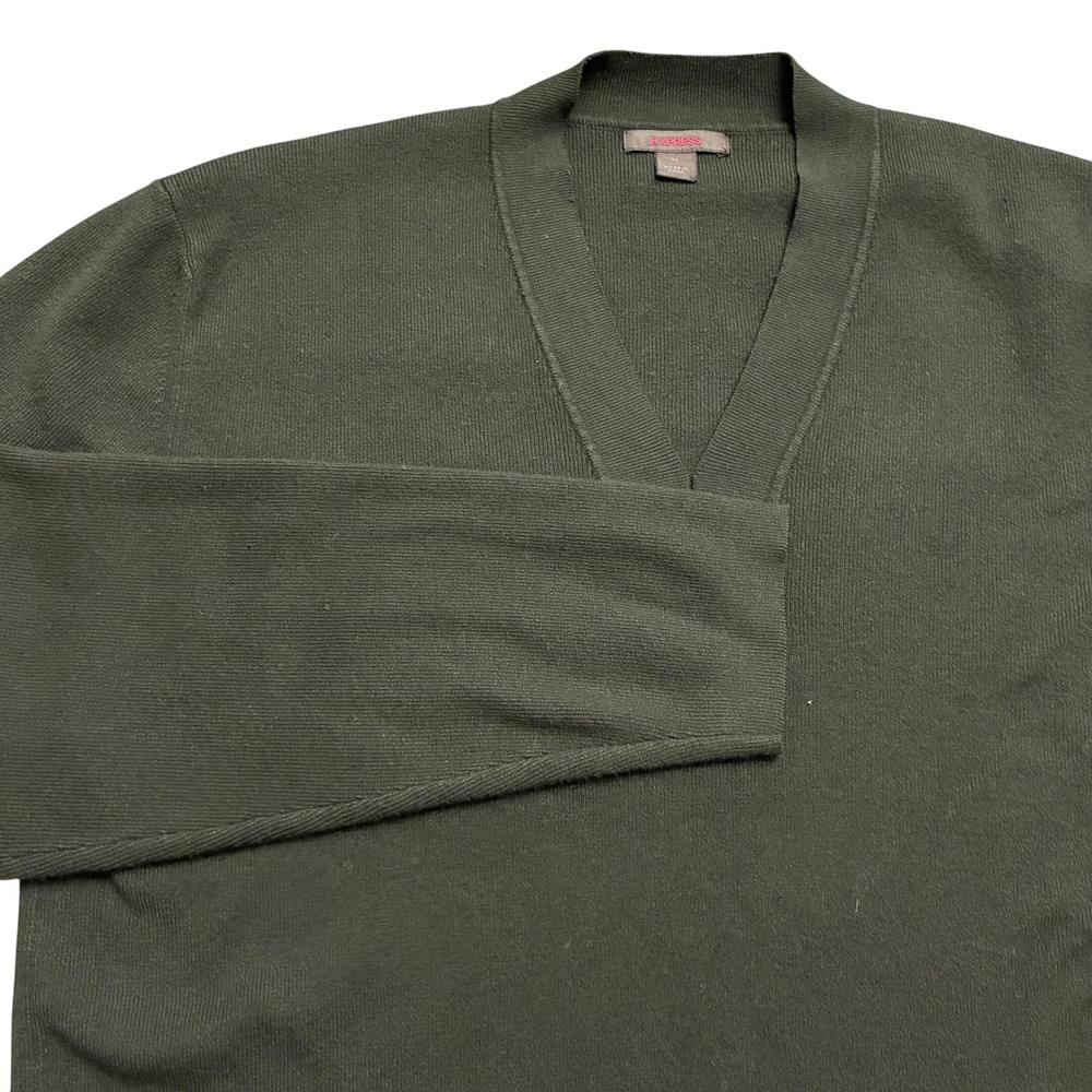 Express V-Neck Long Sleeve‎ Casual Knitted Sweater Top Mens Black XL
